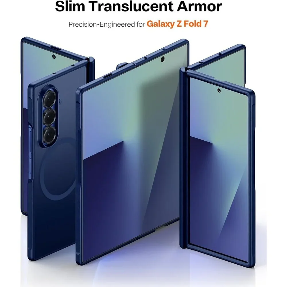 Magnetic Shockproof case for Samsung Galaxy Z Fold 7 hinge protection Blue